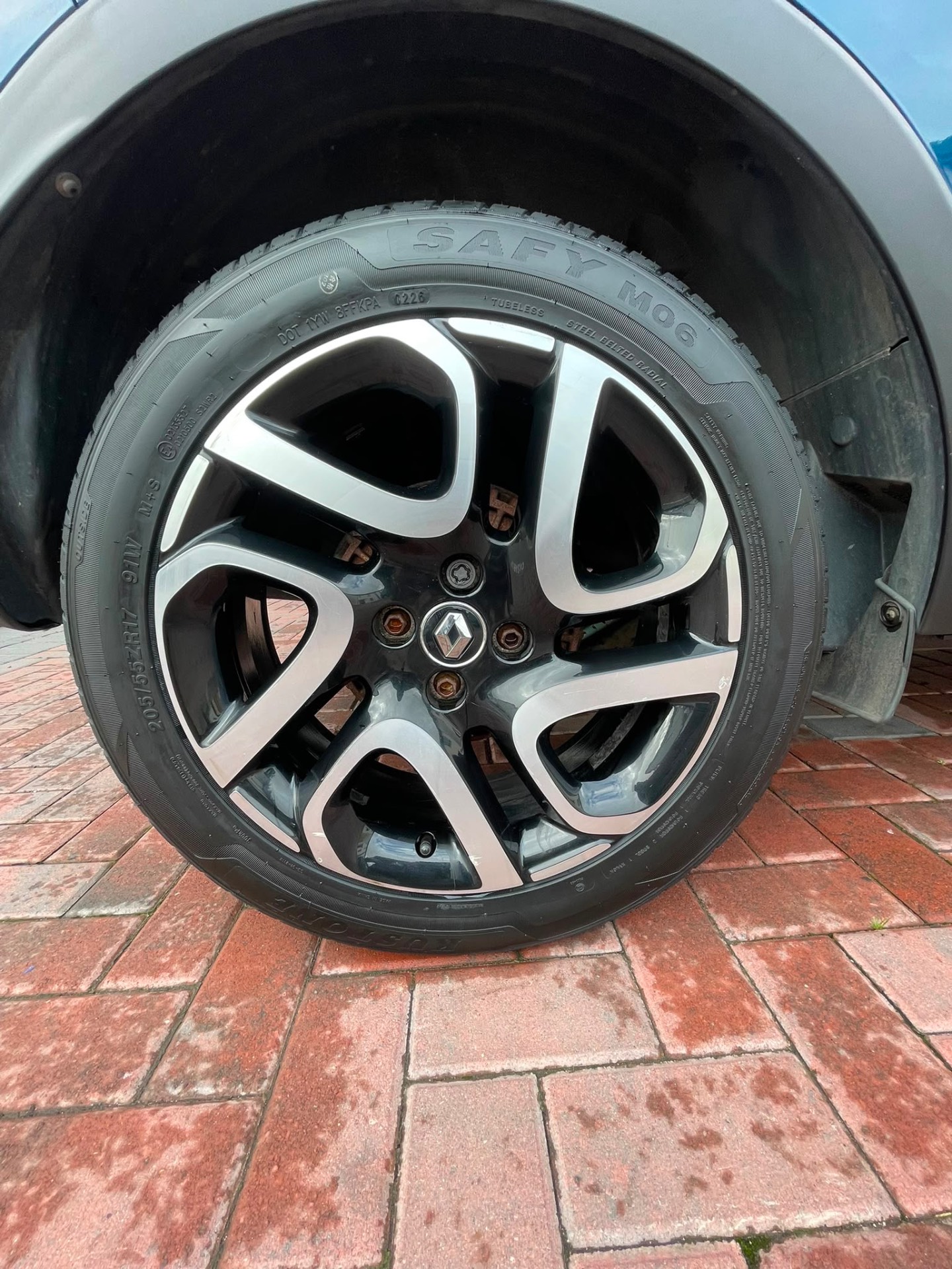 Cleaned and dressed Renault alloy wheel