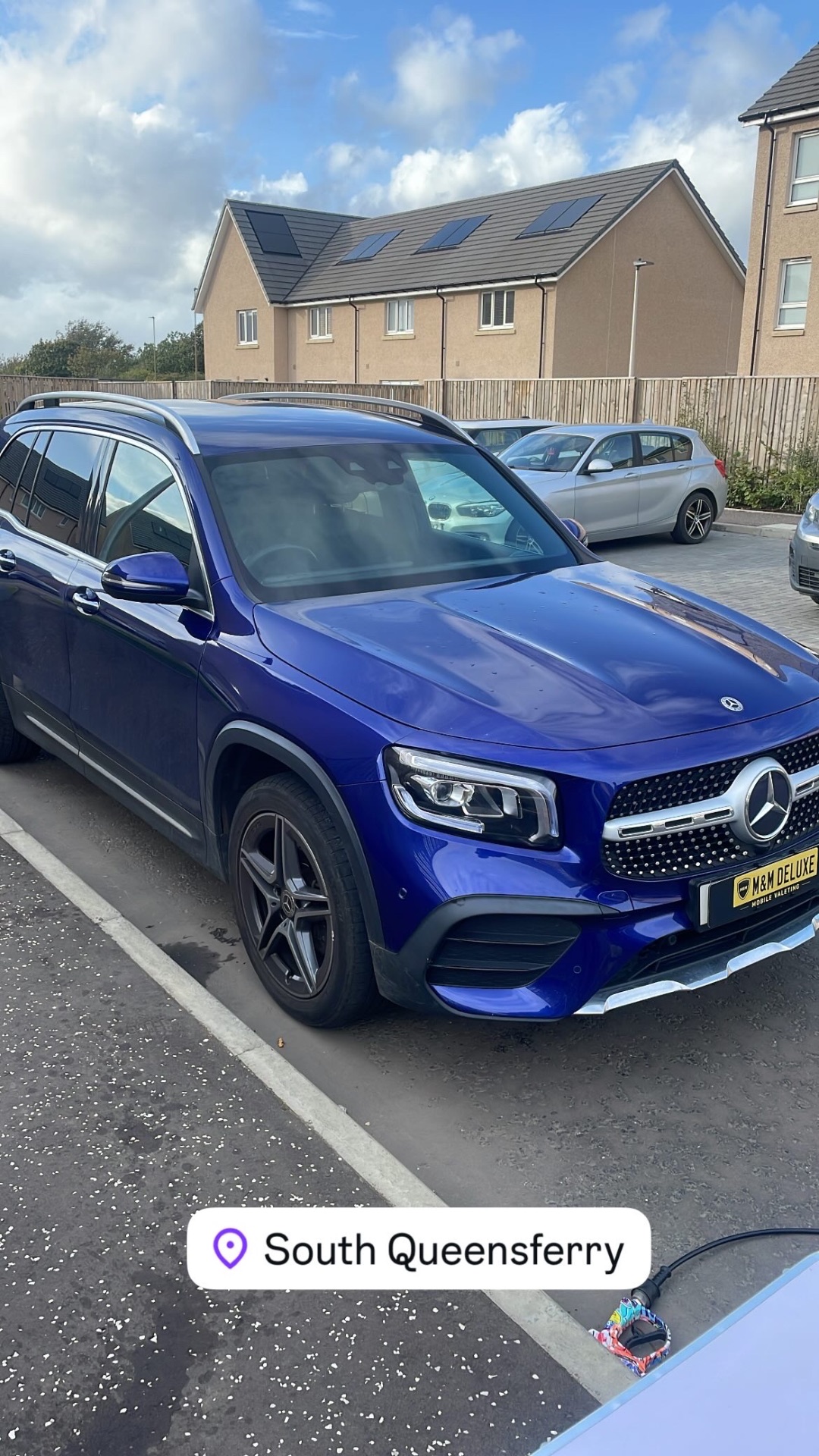 Blue Mercedes GLB after an M&M Deluxe valet